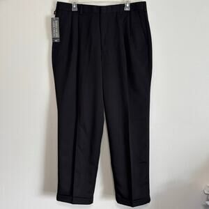 Savane Black Microfiber Dress Pants Cuffed Hem NWT 36x29
